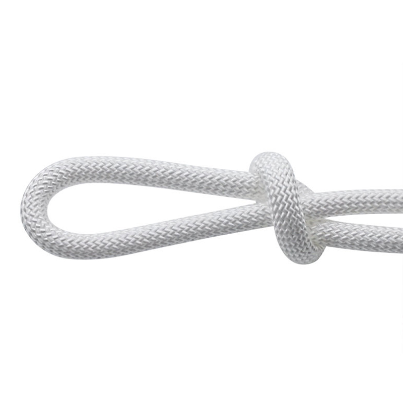 Corda intrecciata in PP a bassa elasticità con resistenza chimica da 8 mm in solido bianco